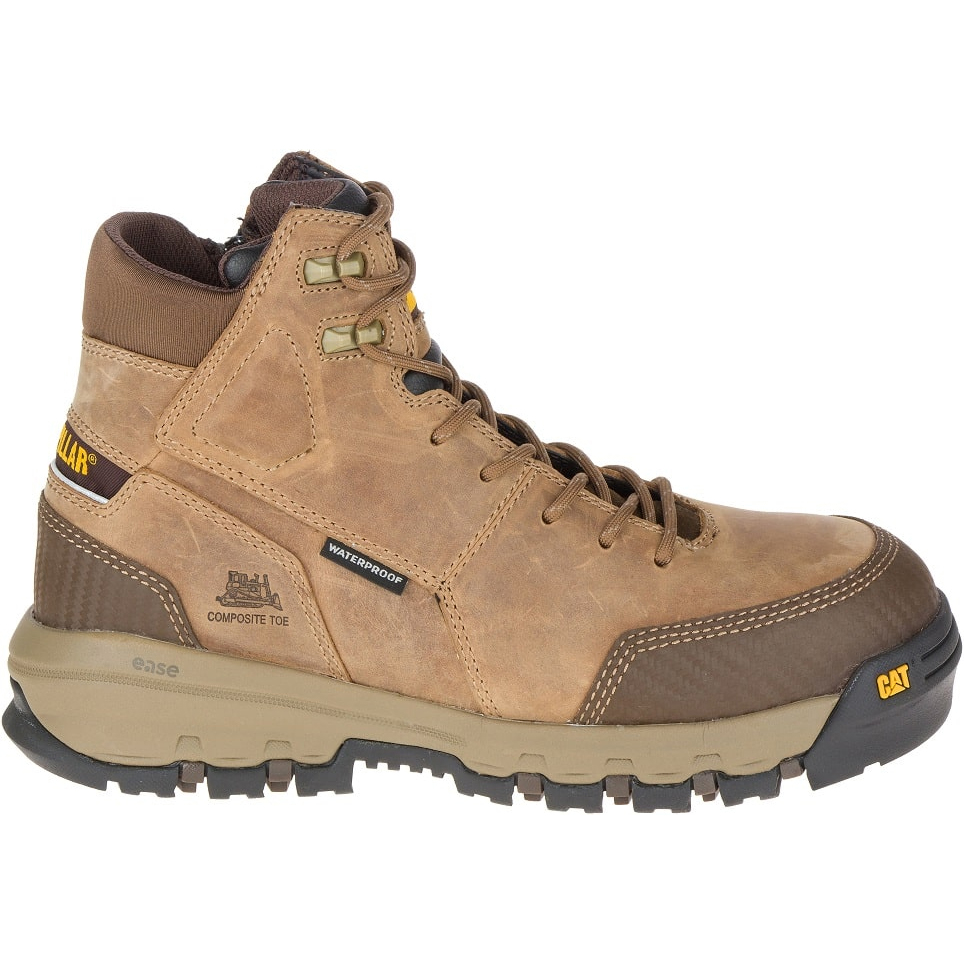 Caterpillar Boots Karachi - Caterpillar Device Waterproof Ct Mens Work Boots Dark Beige (510849-ISV)